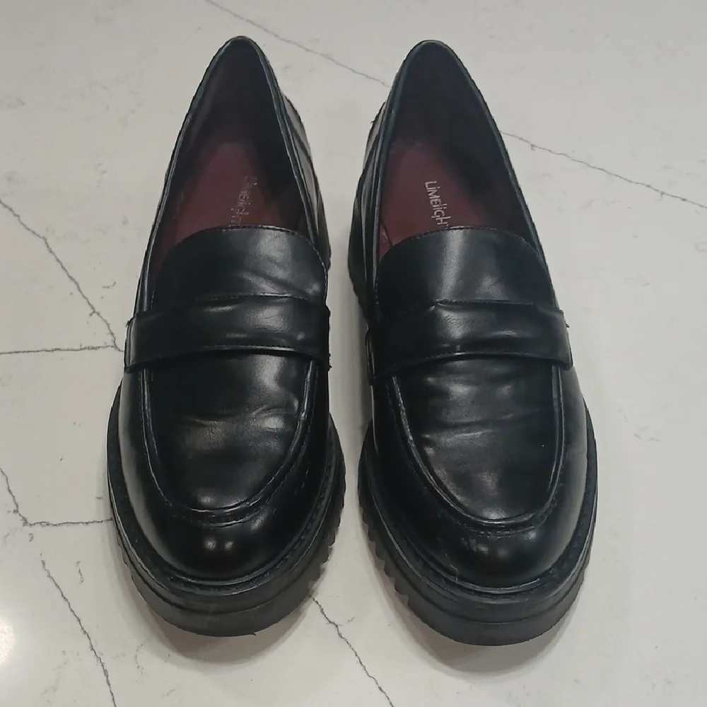 Black Loafers By Limelight Man Made Material, Sz 11, Gentle Useda little scratch